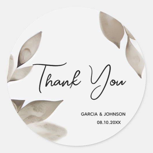 植物性ユーカリ葉ス結婚サークル ラウンドシール (正面)