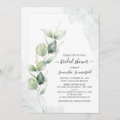 植物性ユーカリ葉ブライダルシャワー 招待状 (正面/裏面)