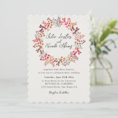 植物性ユーカリ葉リース写真結婚の 招待状 (スタンド正面)