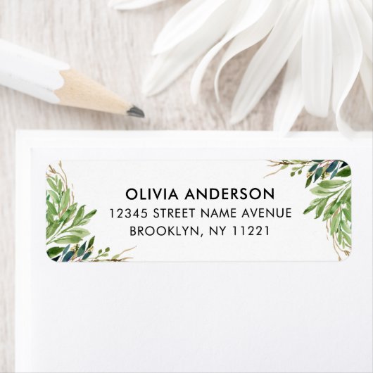 植物性ユーカリ葉水彩葉 ラベル (インサイチュ)