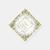 植物性ユーカリ金ゴールドフレ結婚ーム スタンダードカクテルナプキン (角)