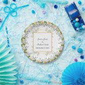 植物性ユーカリ金ゴールドフレ結婚ーム ペーパープレート (パーティー)