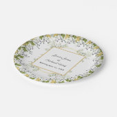 植物性ユーカリ金ゴールドフレ結婚ーム ペーパープレート (アングル)