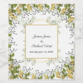 植物性ユーカリ金ゴールドフレ結婚ーム ワインラベル (シングルラベル)