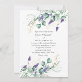 植物性ユーカリ・ラベンダーグリーン結婚リー 招待状 (正面)