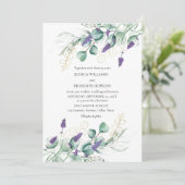 植物性ユーカリ・ラベンダーグリーン結婚リー 招待状 (スタンド正面)