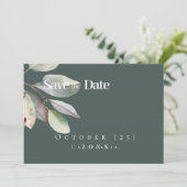 植物性ユーカリleaveFlat日付カードを保存 セーブザデート (スタンド正面)