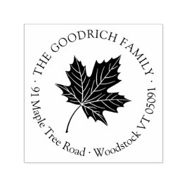 植物性ラウンドメープルリーフ差出人住所。 セルフインキングスタンプ