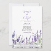 植物性ラベンダーカジュアルの結婚花 招待状 (正面)