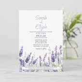 植物性ラベンダーカジュアルの結婚花 招待状 (スタンド正面)