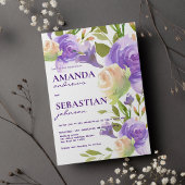 植物性ラベンダーピンクミントグリーンフローラ結婚ズ 招待状