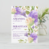 植物性ラベンダーピンクミントグリーンフローラ結婚ズ 招待状 (スタンド正面)