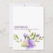 植物性ラベンダーピンクミントグリーンフローラ結婚ズ 招待状 (裏面)