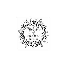 植物性リースとベリー結婚ズ ラバースタンプ