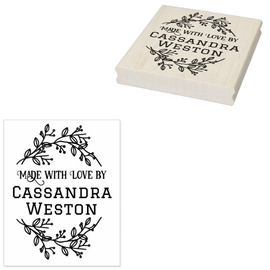 植物性リースの果実「愛で作られた」 ラバースタンプ (押印)