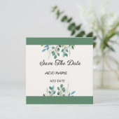 植物性リースの緑の広場は日付を保存 (スタンド正面)