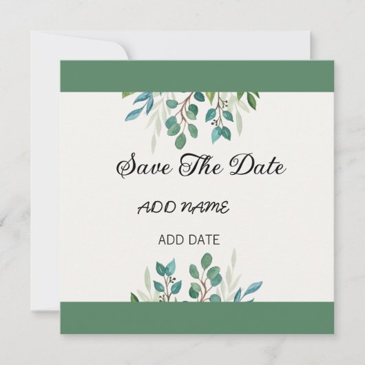 植物性リースの緑の広場は日付を保存 (正面)