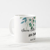 植物性リースの緑の広場は、日付のマグを保存 コーヒーマグカップ (正面左)