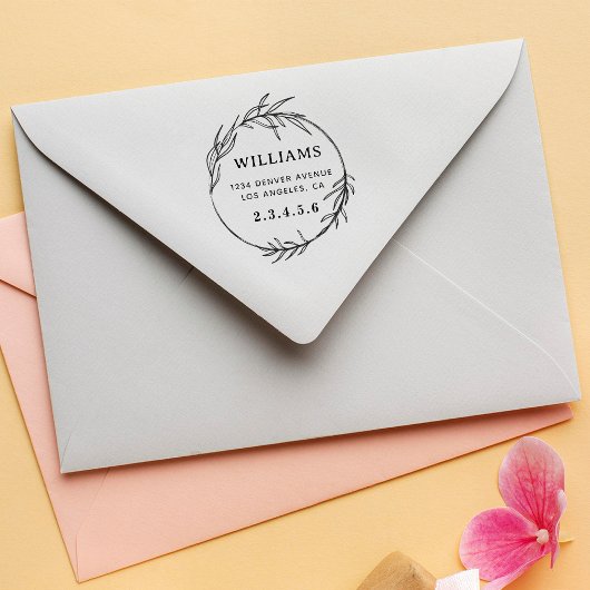 植物性リースはっきりしたカスタム差出人住所 セルフインキングスタンプ