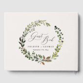 植物性リースエレガントモダン素朴な装飾 ゲストブック (裏面)