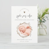 植物性リースハート写真誕生発表 サンキューカード (スタンド正面)