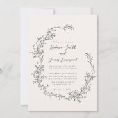 植物性リースファインアート絵を描ズオリーブ結婚ズ 招待状 (正面)