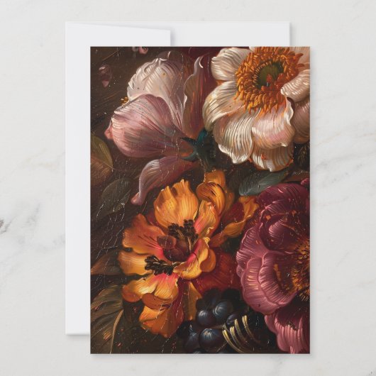 植物性リースファインアート絵を描ズオリーブ結婚ズ 招待状 (裏面)