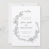 植物性リースファインアート絵画秋の結婚式 セーブザデート (正面)