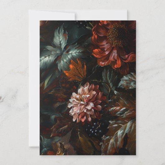 植物性リースファインアート絵画秋の結婚式 セーブザデート (裏面)