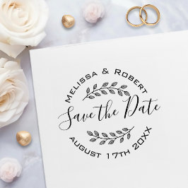 植物性リースモダン結婚式日付を保存2 セルフインキングスタンプ