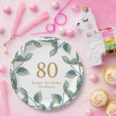 植物性リース成人誕生日パーティー ペーパープレート (パーティー)