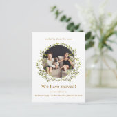 植物性リース我々は新しいアドレス写真を移動した ポストカード (スタンド正面)