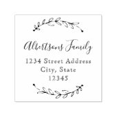 植物性リース書道ファミリー名住所 セルフインキングスタンプ (デザイン)