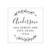 植物性リース書道ファミリー名住所 ラバースタンプ (インプリント)