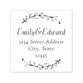 植物性リース結婚差出人住所 セルフインキングスタンプ (デザイン)