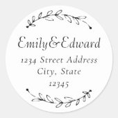 植物性リース結婚差出人住所 ラウンドシール (正面)