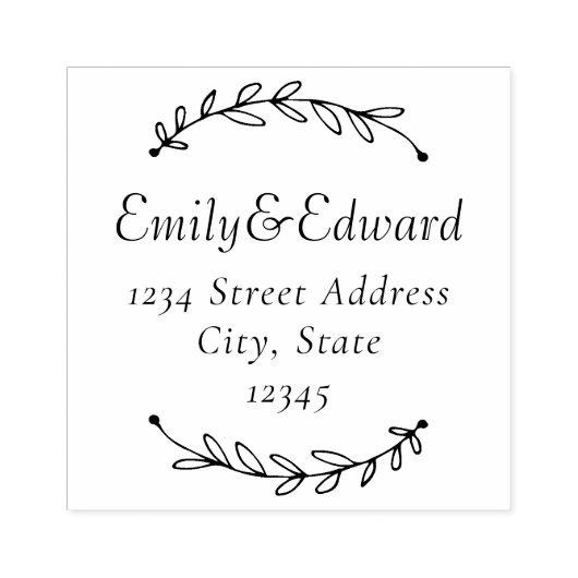 植物性リース結婚差出人住所 ラバースタンプ (インプリント)