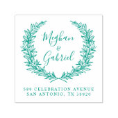 植物性リース |の結婚名前差出人住所 セルフインキングスタンプ (デザイン)