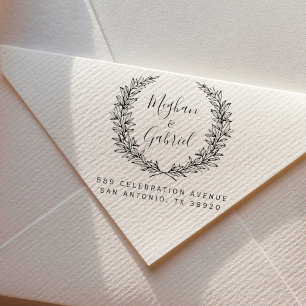 植物性リース  の結婚名前差出人住所 ラバースタンプ