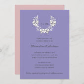 植物性リース |モノグラムブライダルシャワー 招待状 (正面/裏面)