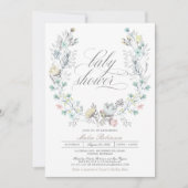 植物性リース | 男女兼用 | 赤ちゃんシャワー 招待状 (正面)