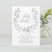 植物性リース | 男女兼用 | 赤ちゃんシャワー 招待状 (スタンド正面)