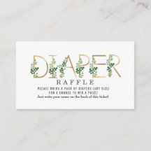 植物性レタリングおむつラッフルベビーシャワー