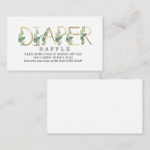 植物性レタリングおむつラッフルベビーシャワー エンクロージャーカード (正面/裏面)