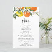 植物性レモンとオレンジのガーランドのメニューカード (スタンド正面)