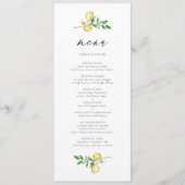 植物性レモンと緑の水の色結婚の数 メニュー (正面)