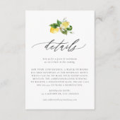 植物性レモンと緑結婚の詳細 エンクロージャーカード (正面)