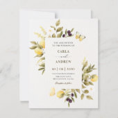 植物性レモンのフローラ結婚枝 招待状 (正面)