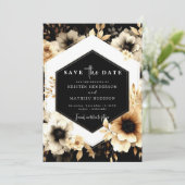 植物性ロマンチック金ゴールドとブラック結婚ズ セーブザデート (スタンド正面)