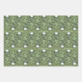 植物性ロータスパネルパターン – ホワイトロータス ラッピングペーパーシート (正面2)